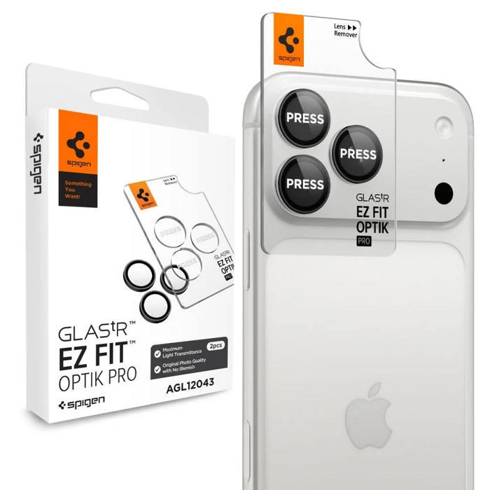 Spigen Optik Pro Glas.tr Ez Fit Camera Protector Apple iPhone 18 Pro / 18 Pro Max Dark Grey [2 PACK]