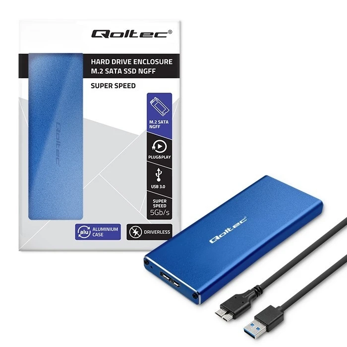 Θήκη Σκληρού Δίσκου Qoltec M.2 Ssd Drive Sata,Ngff,Usb3.0,2tb