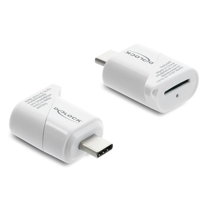 DELOCK card reader 91427 για micro SD, USB-C σύνδεση, 5Gbps, λευκό