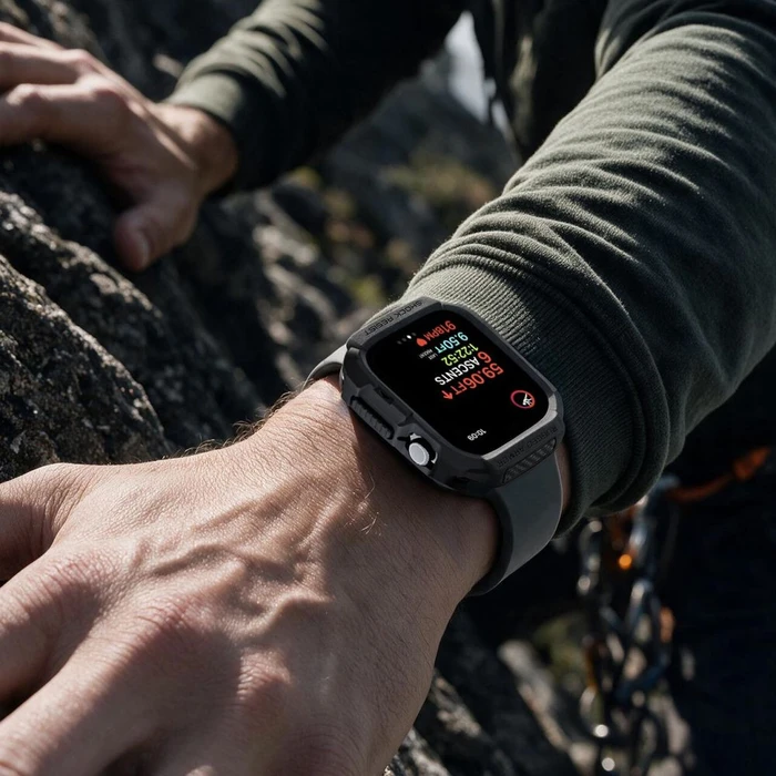 Spigen Rugged Armor Apple Watch 12 42mm Matte Black