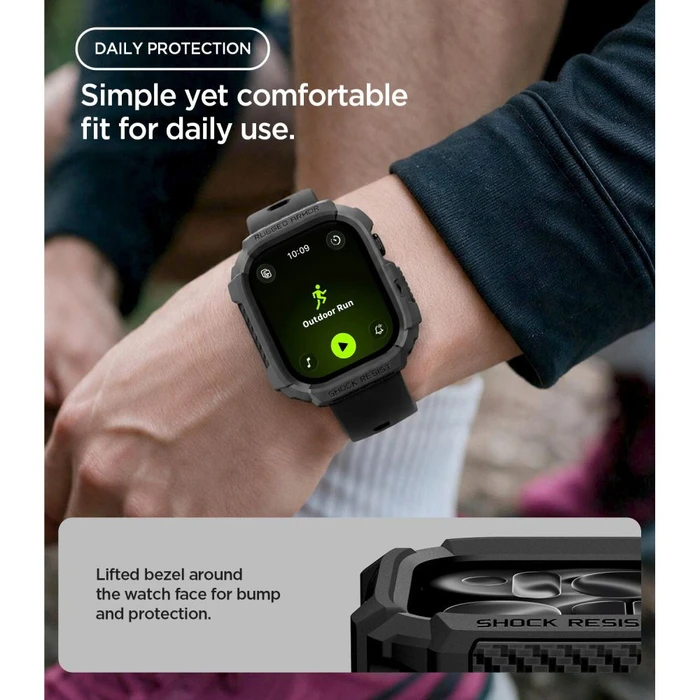 Spigen Rugged Armor Apple Watch 12 42mm Matte Black