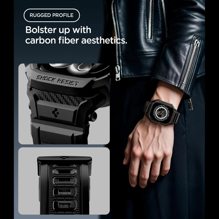 Spigen Rugged Armor Pro Apple Watch 12 42mm Matte Black