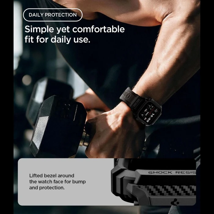 Spigen Rugged Armor Pro Apple Watch 12 42mm Matte Black