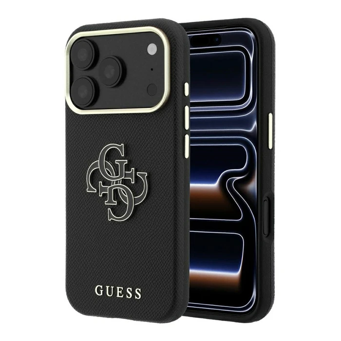 Guess Grained & Big Resin Logo Apple iPhone 18 Pro Max / 17 Pro Max black