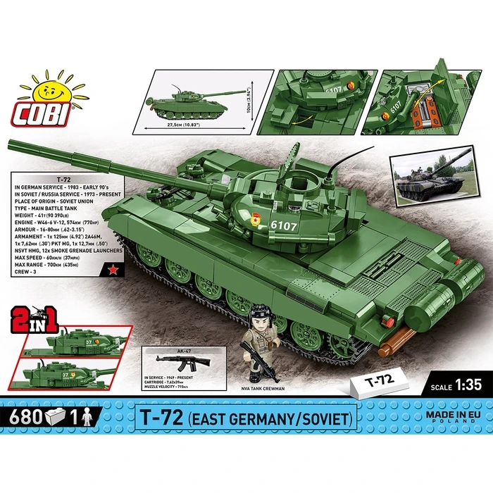 Παιχνίδι Κατασκευής Cobi Klocki Blocks Armed Forces T-72 (East Germany/Soviet)
