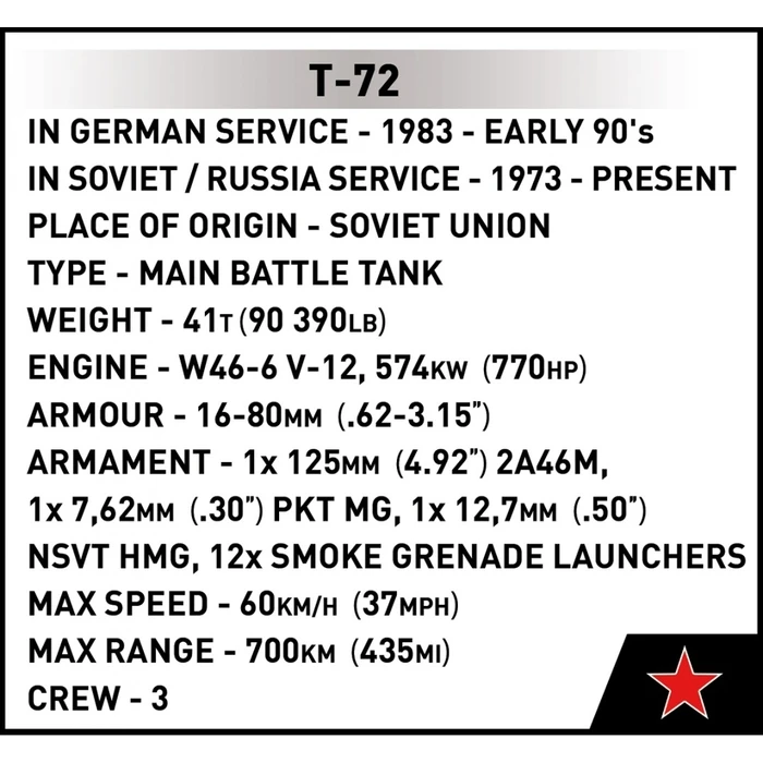 Παιχνίδι Κατασκευής Cobi Klocki Blocks Armed Forces T-72 (East Germany/Soviet)