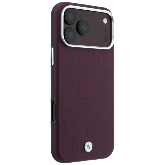 BMW Sign Deboss Quilted Metal Logo MagSafe Apple iPhone 18 Pro Max / 17 Pro Max burgundy