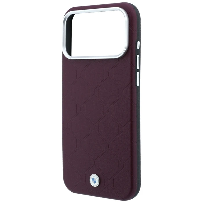 BMW Sign Deboss Quilted Metal Logo MagSafe Apple iPhone 18 Pro Max / 17 Pro Max burgundy
