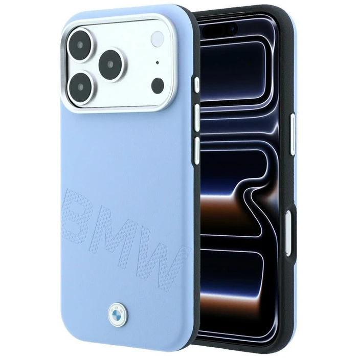 BMW Sign Inclined Deboss Letters MagSafe Apple iPhone 18 Pro Max / 17 Pro Max blue