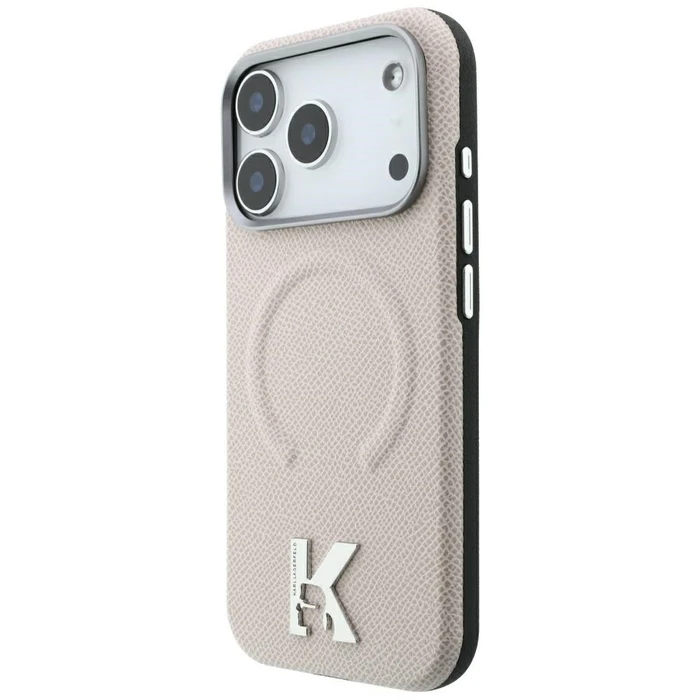 Karl Lagerfeld Grained Embossed Ring & Kameo Logo MagSafe Apple iPhone 18 Pro / 17 Pro beige
