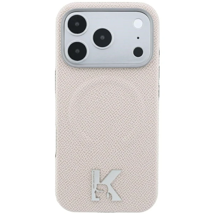 Karl Lagerfeld Grained Embossed Ring & Kameo Logo MagSafe Apple iPhone 18 Pro / 17 Pro beige