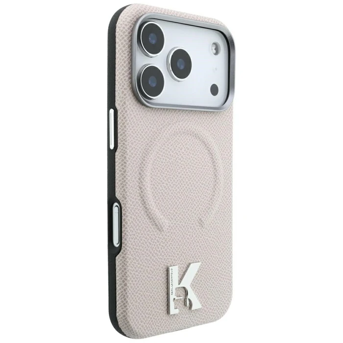 Karl Lagerfeld Grained Embossed Ring & Kameo Logo MagSafe Apple iPhone 18 Pro / 17 Pro beige