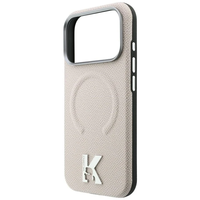 Karl Lagerfeld Grained Embossed Ring & Kameo Logo MagSafe Apple iPhone 18 Pro / 17 Pro beige