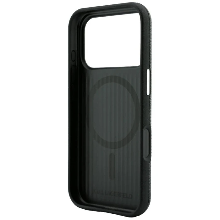 Karl Lagerfeld Grained Embossed Ring & Kameo Logo MagSafe Apple iPhone 18 Pro / 17 Pro black