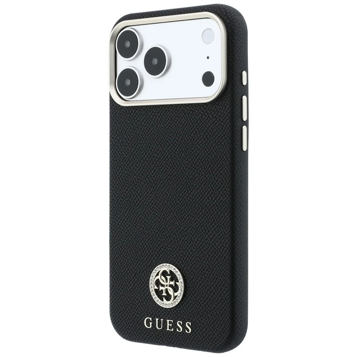 Guess Grained Round Strass Logo MagSafe Apple iPhone 18 Pro / 17 Pro black