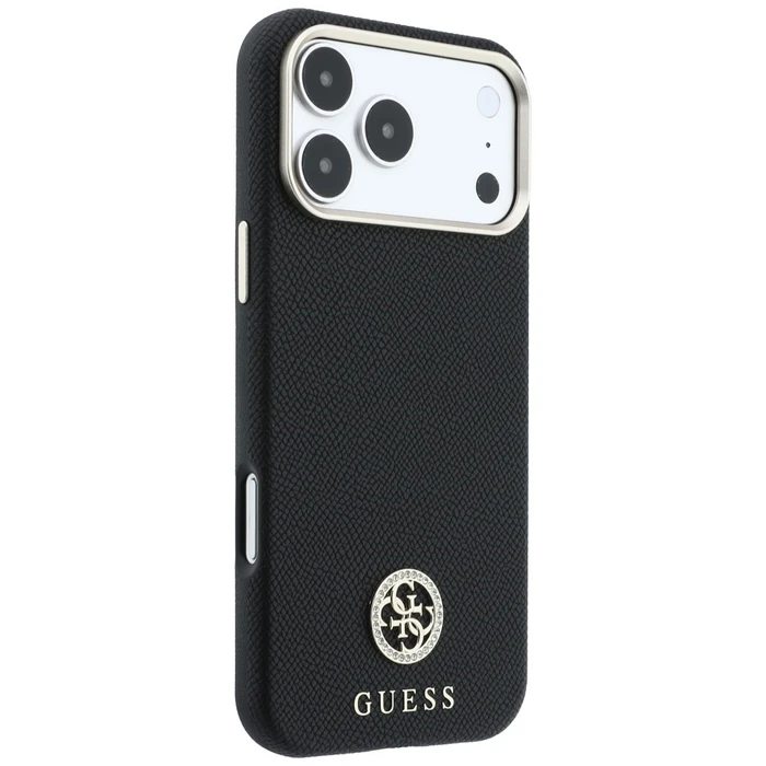 Guess Grained Round Strass Logo MagSafe Apple iPhone 18 Pro / 17 Pro black