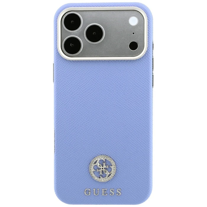 Guess Grained Round Strass Logo MagSafe Apple iPhone 18 Pro / 17 Pro blue