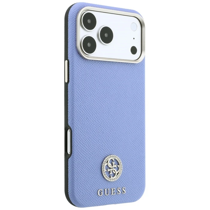 Guess Grained Round Strass Logo MagSafe Apple iPhone 18 Pro / 17 Pro blue