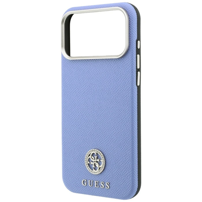 Guess Grained Round Strass Logo MagSafe Apple iPhone 18 Pro / 17 Pro blue
