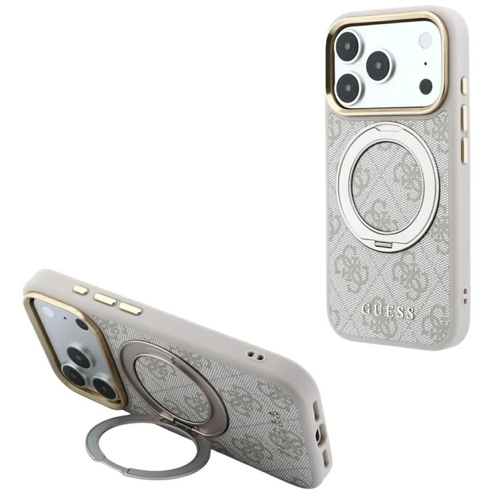 Guess Ring Stand 360 4G Classic Logo MagSafe Apple iPhone 18 Pro / 17 Pro pink