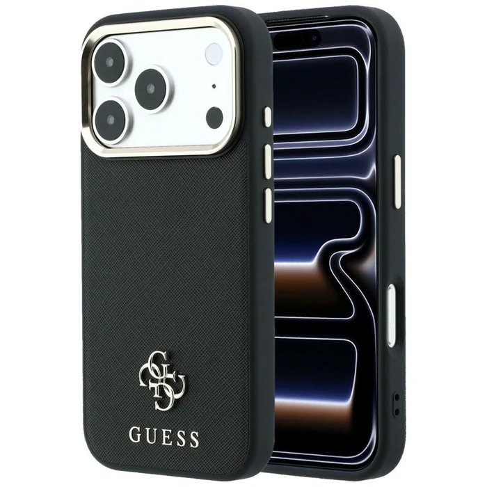Guess Saffiano Small 4G & Classic Logo MagSafe Apple iPhone 18 Pro / 17 Pro black
