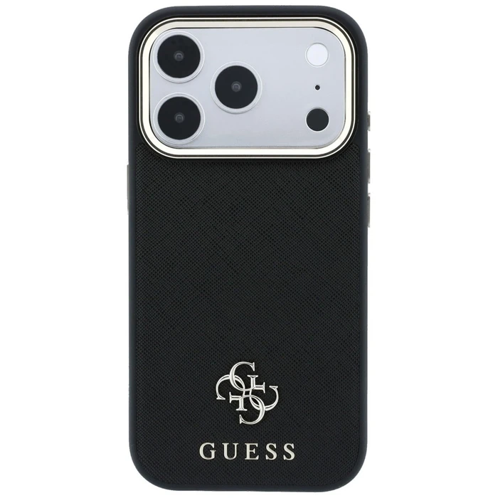 Guess Saffiano Small 4G & Classic Logo MagSafe Apple iPhone 18 Pro / 17 Pro black