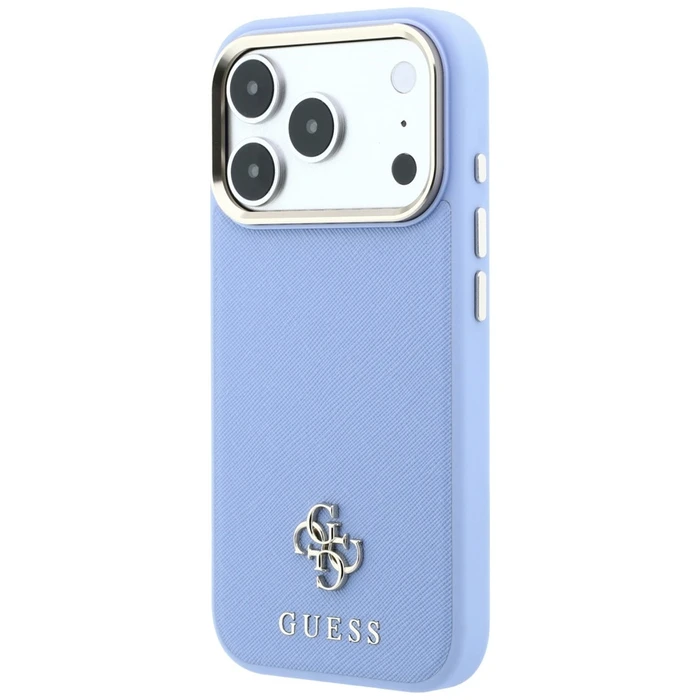 Guess Saffiano Small 4G & Classic Logo MagSafe Apple iPhone 18 Pro / 17 Pro light blue