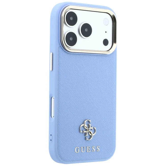 Guess Saffiano Small 4G & Classic Logo MagSafe Apple iPhone 18 Pro / 17 Pro light blue