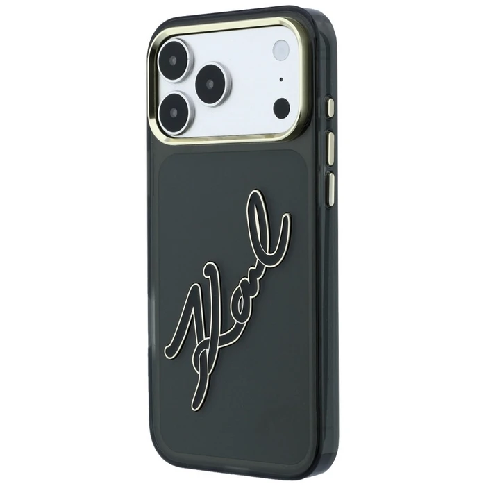 Karl Lagerfeld IML Big Signature Resin Metal Frame Apple iPhone 18 Pro / 17 Pro black