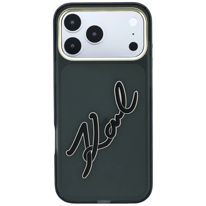 Karl Lagerfeld IML Big Signature Resin Metal Frame Apple iPhone 18 Pro / 17 Pro black
