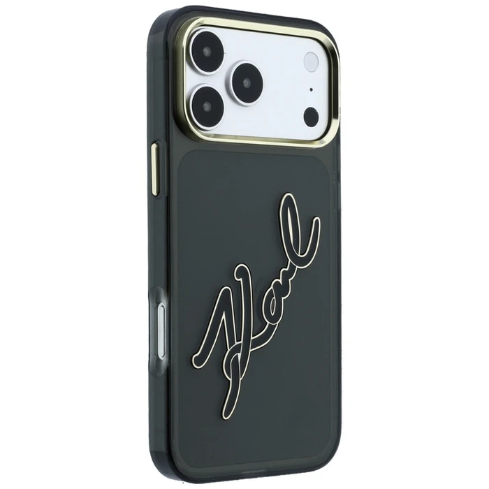 Karl Lagerfeld IML Big Signature Resin Metal Frame Apple iPhone 18 Pro / 17 Pro black