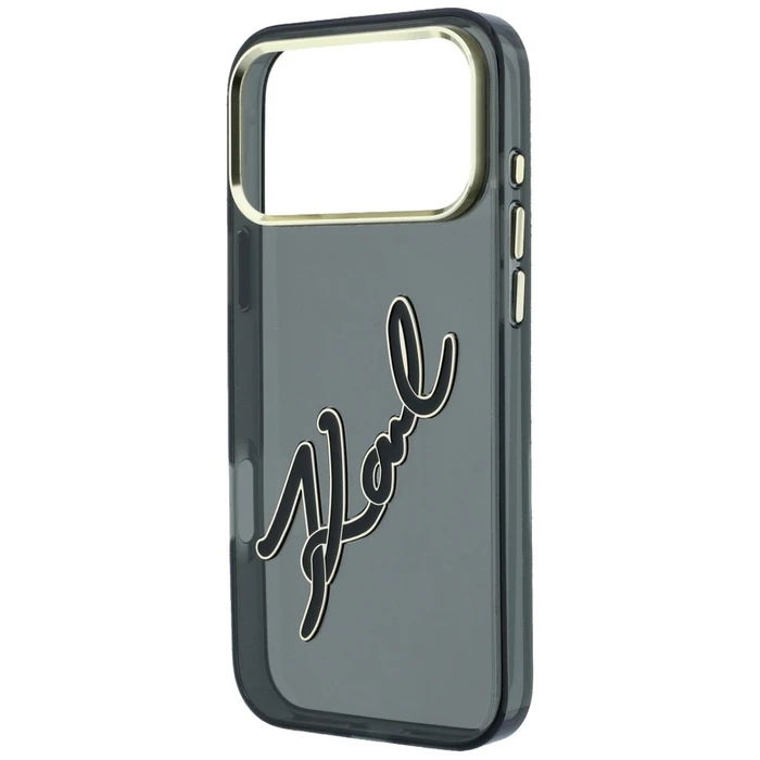 Karl Lagerfeld IML Big Signature Resin Metal Frame Apple iPhone 18 Pro / 17 Pro black