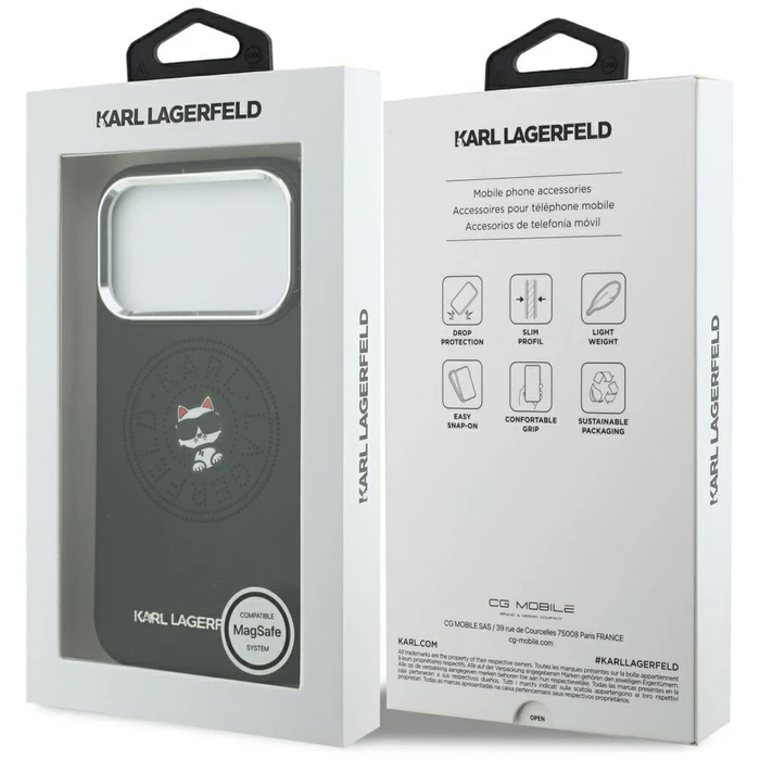 Karl Lagerfeld Point & Choupette Sketch MagSafe Apple iPhone 18 Pro Max / 17 Pro Max black