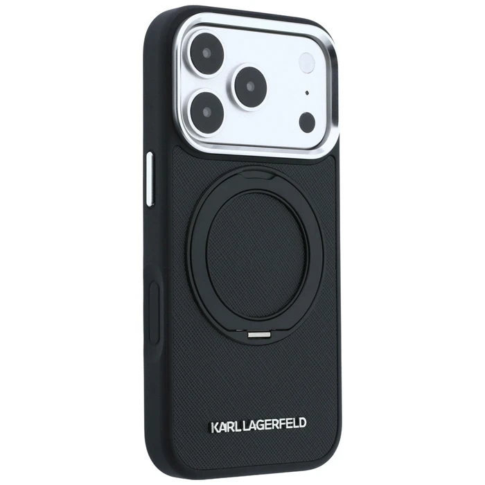 Karl Lagerfeld Ring Stand 360 Saffiano Classic Logo MagSafe Apple iPhone 18 Pro / 17 Pro black