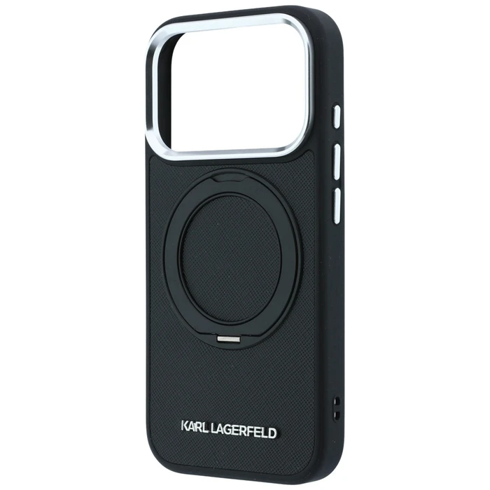 Karl Lagerfeld Ring Stand 360 Saffiano Classic Logo MagSafe Apple iPhone 18 Pro / 17 Pro black