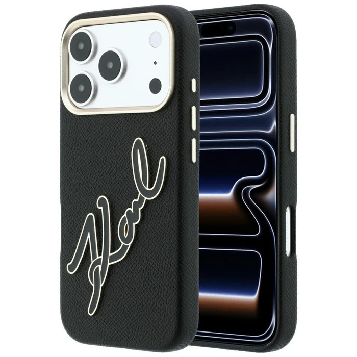 Karl Lagerfeld Smooth Big Resin Signature Logo Apple iPhone 18 Pro / 17 Pro black