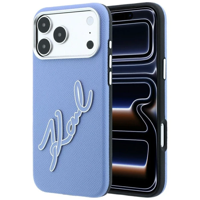 Karl Lagerfeld Smooth Big Resin Signature Logo Apple iPhone 18 Pro / 17 Pro blue