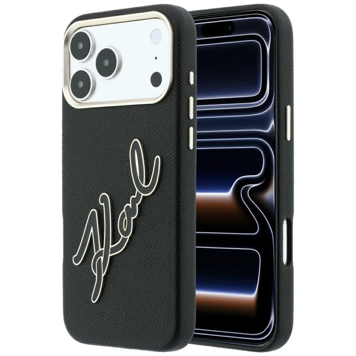 Karl Lagerfeld Smooth Big Resin Signature Logo Apple iPhone 18 Pro Max / 17 Pro Max black
