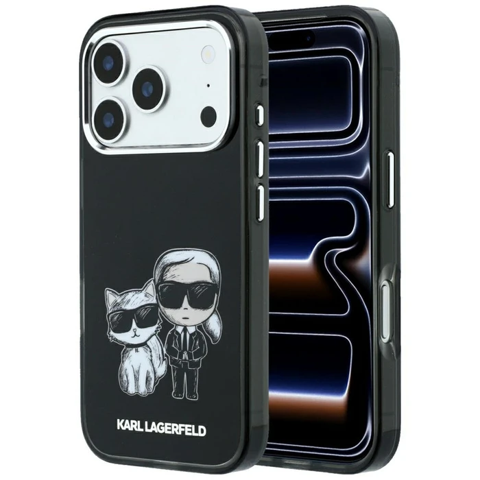 Karl Lagerfeld Smooth Karl & Choupette Bodies Sketch MagSafe Apple iPhone 18 Pro Max / 17 Pro Max black