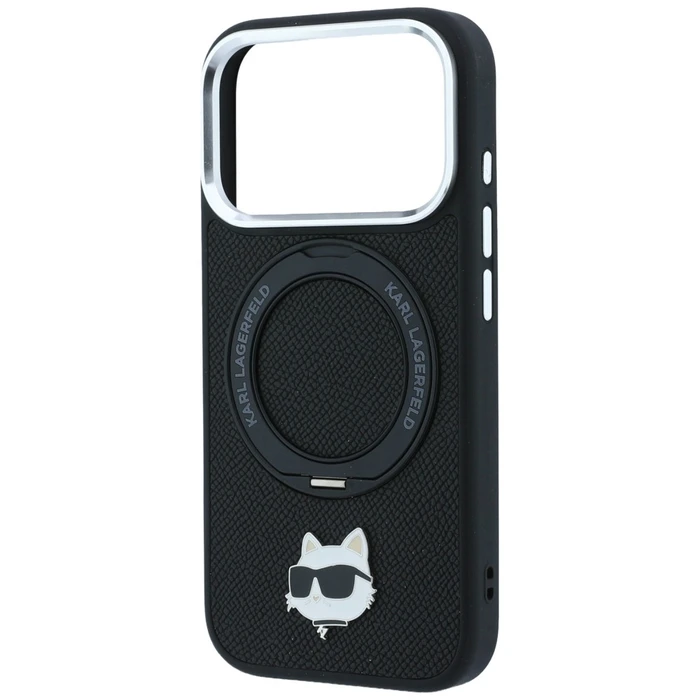 Karl Lagerfeld with Ring Stand 360 Choupette Head Pin MagSafe Apple iPhone 18 Pro / 17 Pro black