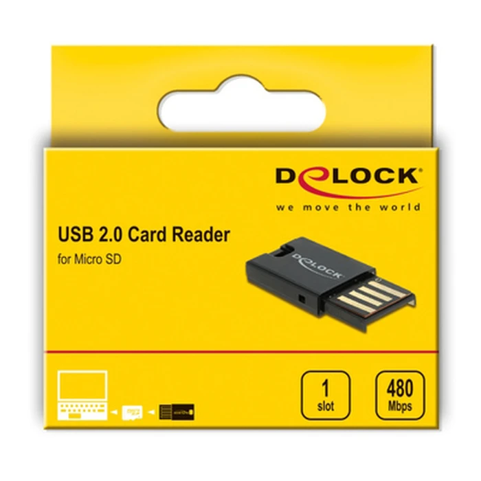 Card Reader Delock USB 91603 για κάρτες μνήμης micro SD, μαύρο