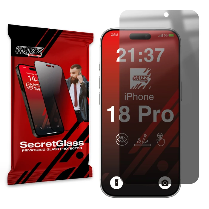 GrizzGlass SecretGlass Matte Privacy Glass for Apple iPhone 18 Pro
