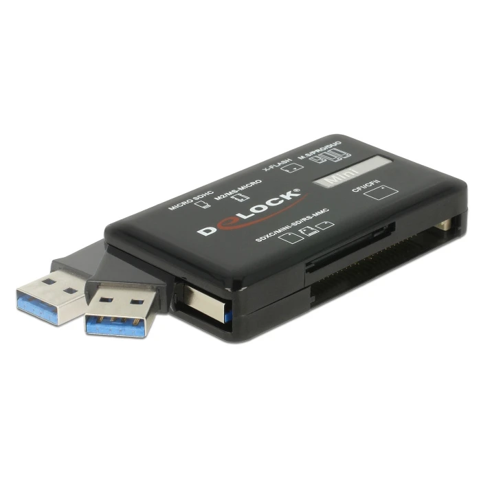 Card Reader Delock USB 3.2 91758 για CF/SD/Micro SD/MS/M2/xD, μαύρο