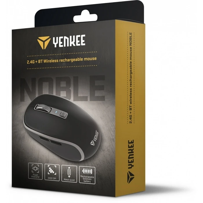 Ποντίκι Ασύρματο Yenkee Dual WiFi+Bluetooth rechargeable 5 buttons