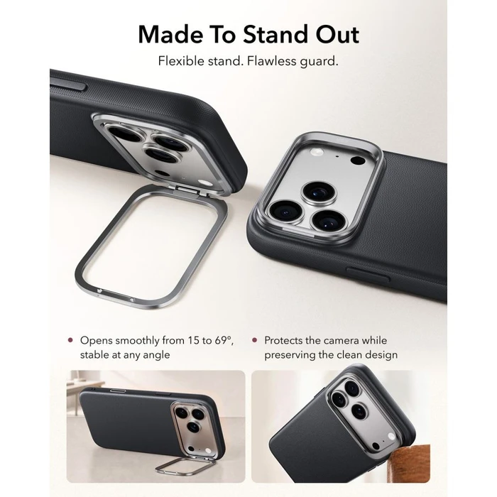 ESR Leather Kickstand MagSafe Apple iPhone 17 Pro / 18 Pro Black