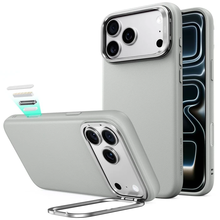 ESR Leather Kickstand MagSafe Apple iPhone 17 Pro / 18 Pro Grey