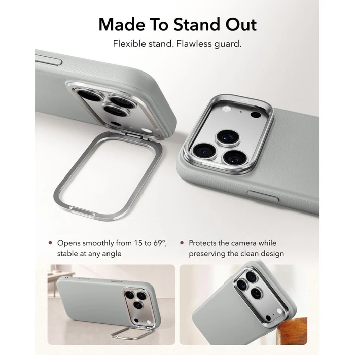 ESR Leather Kickstand MagSafe Apple iPhone 17 Pro Max / 18 Pro Max Grey