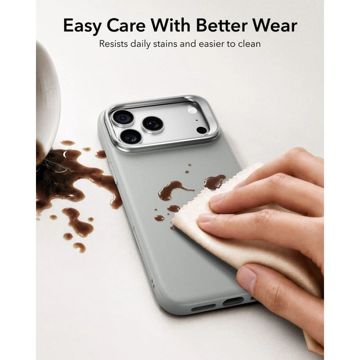 ESR Leather Kickstand MagSafe Apple iPhone 17 Pro Max / 18 Pro Max Grey