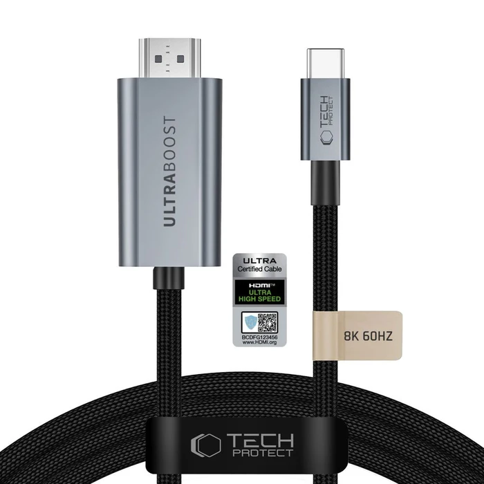 Tech-Protect Ultraboost Cable USB-C / HDMI 2.1 8K 60Hz 300cm Iron Grey