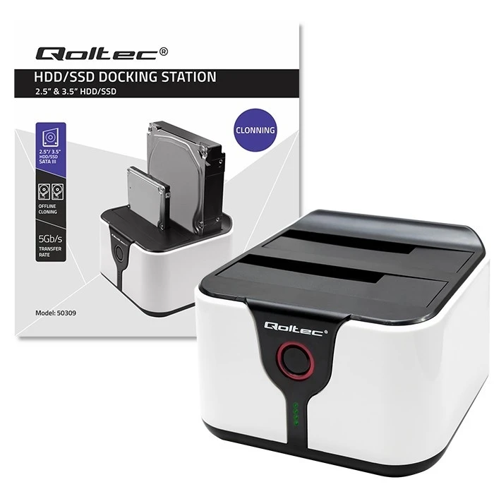 Docking Station Qoltec Hdd Ssd 2.5 3.5 ,Sata Iii,Usb3.0